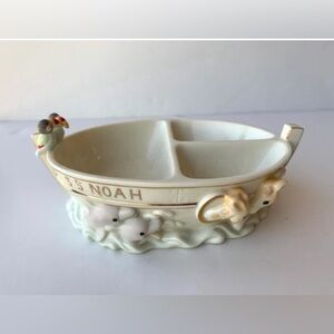 NWT NOAH'S ARK DIVIDED BOWL With SPOON BY LENOX